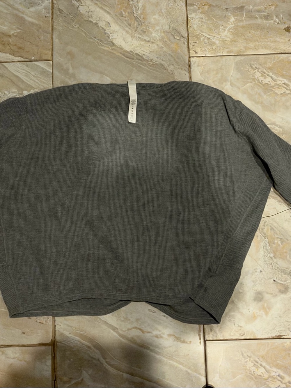 lululemon athletica Women's Charcoal Gray Waffle Long Sleeve Top